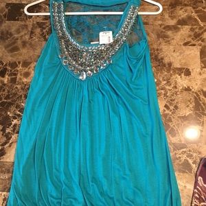 Teal dressy tank